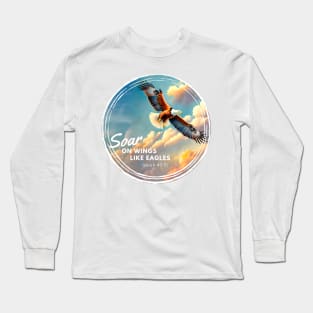 Soar on Wings Like Eagles Isaiah 40:31 Christian Faith Long Sleeve T-Shirt